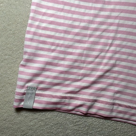 Ralph Lauren RLX Men's pink and white striped classic fit performance polo sz L - Picture 3 of 7